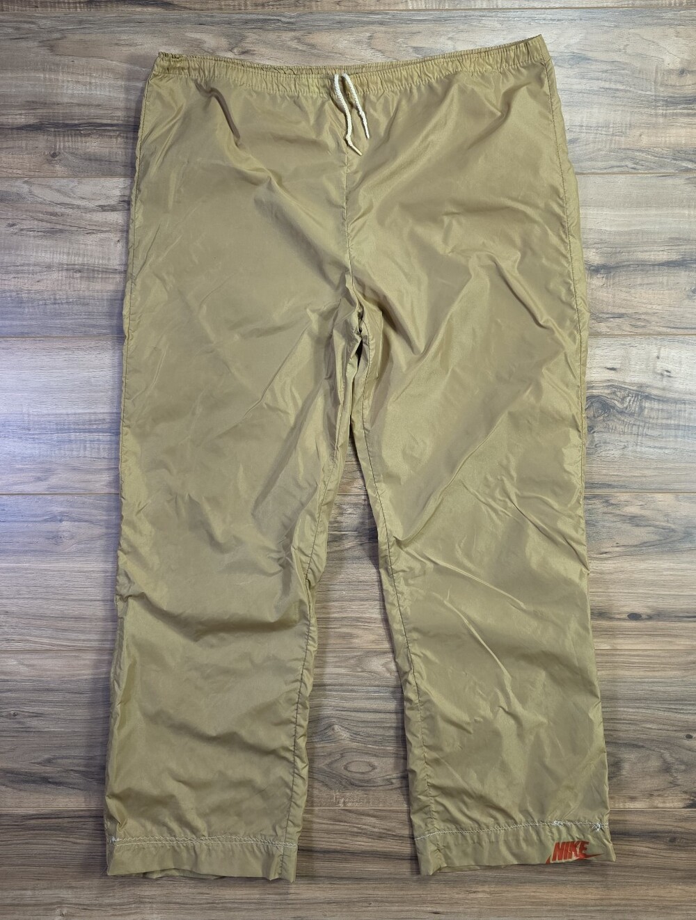 Nike Vintage 90s Nylon Windbreaker Track Pants Tan Size L Men's